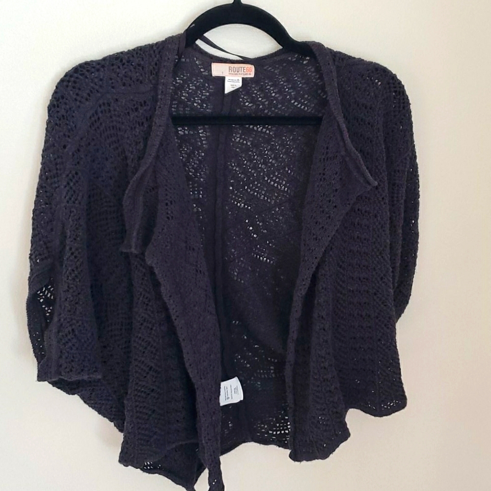 ROUTE 66 Vintage Open knit short sleeve Cardigan